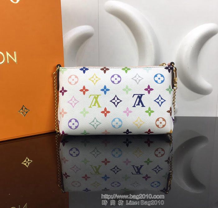 路易威登LV 頂級原單 M44037粉 Monogram Multicolore 三三彩帆布搭配柔軟粒面皮革 多功能包袋 單肩斜挎包  YDH2556